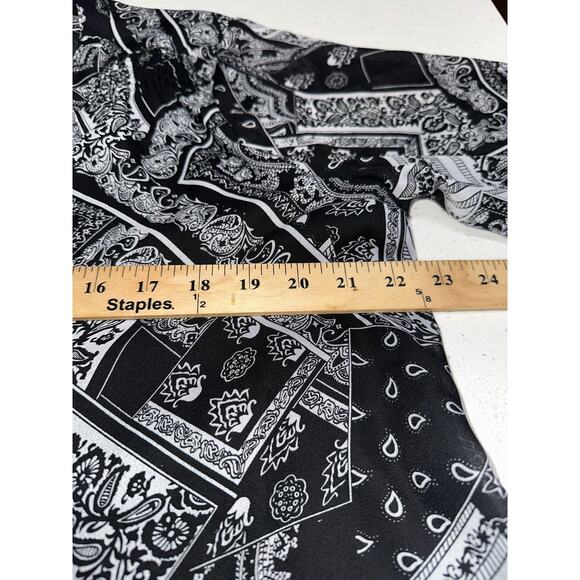 Christopher & Banks Blouse Top Black White Semi Sheer XL Mature Occasion Holiday - Picture 11 of 12